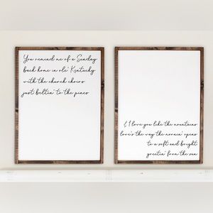 Shake The Frost Tyler Childers Lyrics Wall Decor | Set of 2 Framed Canvas Signs